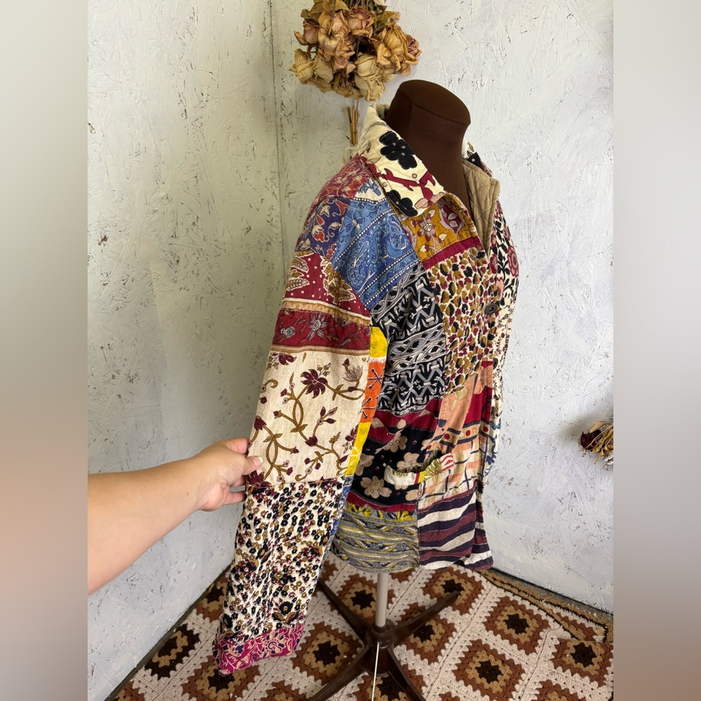 Sacred Threads Patchwork Boho Floral Jacket Size … - image 3